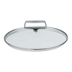 Cristel Couvercle en verre bombé Castel'Pro fixe Blanc - Couleur Blanc - Taille Ø 28 cm