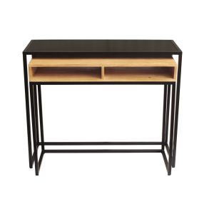 Miliboo Console / Bureau d'appoint en manguier massif et métal L100 cm YPKA