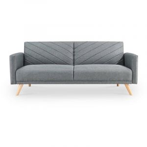 Canapé 3 places convertible scandinave en tissu gris BALDER - gris