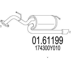 MTS Pot d'Échappement 01.61199 Silencieux Echappement,Silencieux Arrière TOYOTA,YARIS SCP9_, NSP9_, KSP9_, NCP9_, ZSP9_