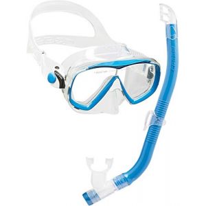 Image de Cressi Marea VIP Jr Set de Randonnée Aquatique Mixte Enfant, Transparent/Bleu, Taille Unique