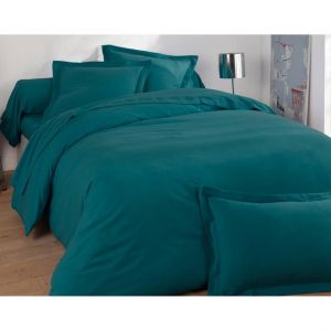 Image de Housse de couette FLANELLE UNI bleu canard en flanelle