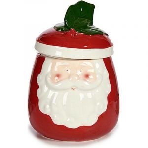 Krist+ - Figurine Décorative Père Noël 14 x 19,5 x 14 cm Céramique Rouge