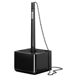 Han 17651-13, stylo sur socle i-Line, accessoire élégant aux belles formes, quaité premium, avec chaîne extra-longue, noir