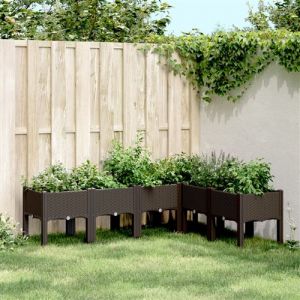 VidaXL Jardinière avec pieds marron 160x120x42 cm PP