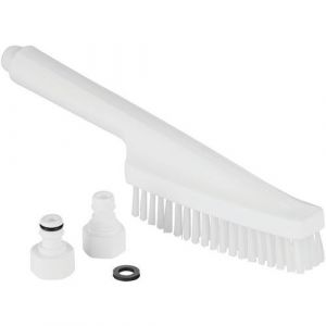 Vikan Hygiène Brosse à main - Avec passage d'eau - Dure - 330mm - Blanc