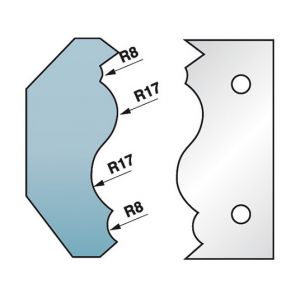 Diamwood Platinum Jeu de 2 fers profilés Ht. 90 x 5,5 mm corniche N°7 M590.352 pour porte-outils de toupie