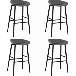 VidaXL Chaises de Bar 4 pcs Gris Mod&egrave;le 1