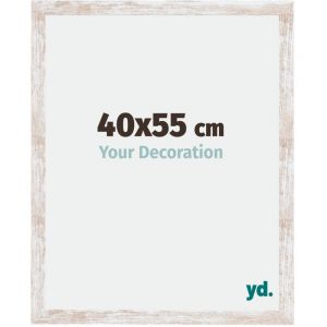 Your Decoration - 40x55 cm - Cadres Photo en mdf Avec Verre acrylique - Anti-Reflet - Excellente Qualit&eacute; - White Wash - Cadre Decoration Murale