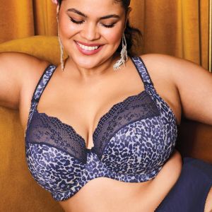 LUCIE Soutien-Gorge Plongeant - STRETCH Bleu Nuit