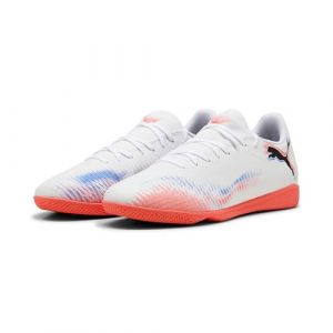 Puma Mixte Future 8 Play It Chaussure de Football, Blanche, Noire, Rouge &eacute;clatante, 47 EU