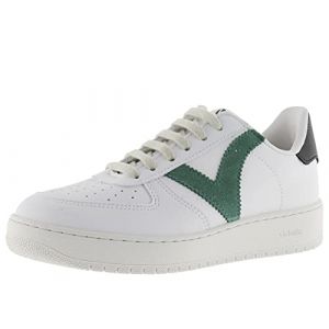 Image de Victoria 1258201-WOMEN Madrid Basket Effet Cuir en Contraste Plateau Homme Verde 36