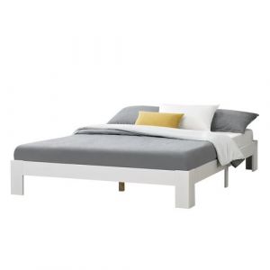 Cadre de Lit Doublle Raisio en Pin 180 x 200 cm Blanc [en casa]