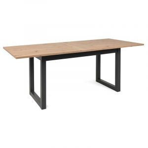 Table à manger extensible 160/200 cm Denver - Naturel - Décor artisan oak et anthracite