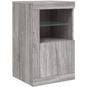 VidaXL Armoire lat&eacute;rale et lumi&egrave;res LED sonoma gris bois d'ing&eacute;nierie
