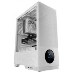 Tacens Boîtier PC Sagitta20 Blanc LED ATX Midi Tower 3x120mm Verre Trempé
