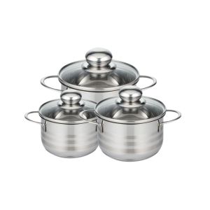 Elo Lot de 3 faitouts en acier inoxydable sans PFAS 16, 20 et 24 cm Brillant