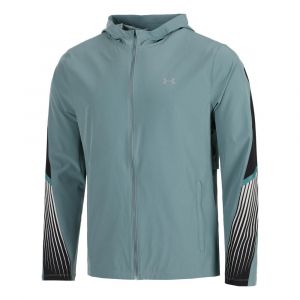 Under Armour Velociti Storm Hooded Veste Running Hommes - Bleu Gris, Noir, Taille M