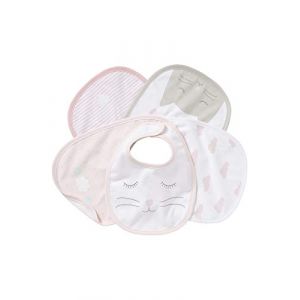 Vertbaudet Lot de 5 bavoirs naissance lot chat rose TU