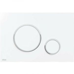 Alcaplast - Plaque de déclenchement de chasse d'eau M776 blanc/chrome brillant
