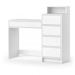Vicco - Coiffeuse Naara, Blanc, 110.5 cm avec 5 tiroirs