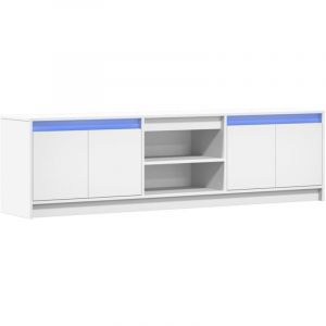 Image de VidaXL Meuble tv avec led blanc 180x34x50 cm bois d'ing&eacute;nierie