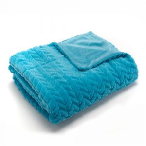 Amadeus Plaid Chevron turquoise 130x170 cm - Bleu - Polyester