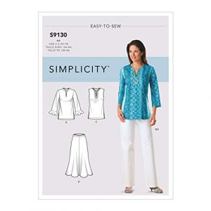 Simplicity Patron 9130.aa - ensemble blouse jupe fluide ou pantalon