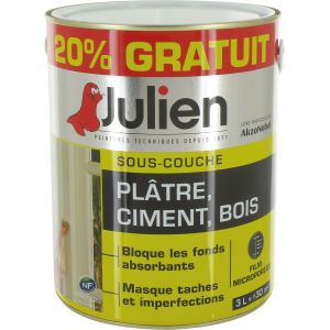 Julien Sous-couche Plâtre - Ciment - Bois extérieur J4 - 3 l