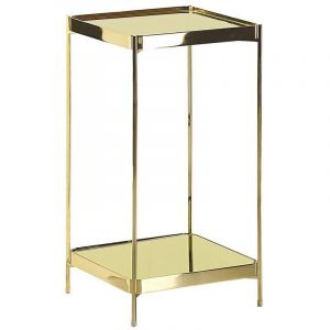 Image de Beliani Table appoint dorée 29 x 29 x 60 cm ALSEA