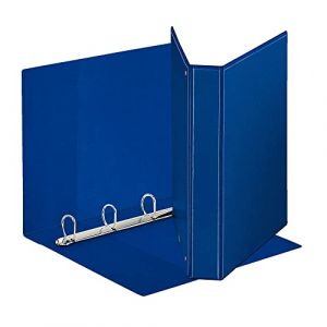 Esselte Classeur Display en PP personnalisable (3 poches) &agrave; anneaux 4-30 - D - f.to maxi - bleu - 394756500