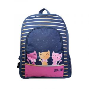 Bagtrotter sac à dos 37 cm avec poche lili lou chat bleu