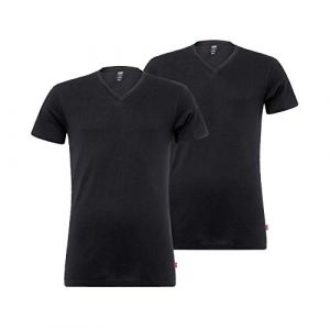 Levi's 8 ER Pack V-Neck T-Shirt Men Underwear, Größe Bekleidung:L, Farben:884 - Jet Black