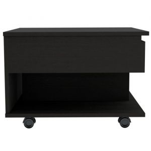 Table basse Luanda, avec roulettes Noir