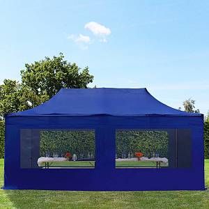 Intent24 Tente pliante tente pliable 3x6m - avec fenêtre panoramique PROFESSIONAL toit 100% imperméable tente de jardin pavillon bleu.FR