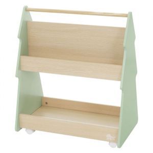 Joyz - Bibliothèque pour Enfants Design Sapin, 60x38x70,5 cm, Vert Nature, Étagère à Livres en Bois Étagère à Jouets avec 3 Compartiments et 4