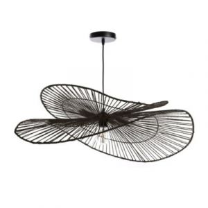 Lussiol Suspension en jacinthe d'eau noir, d. 78 cm