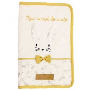 Domiva BARBACADO Protège carnet de santé bébé LAPIN jaune, housse carnet de santé bébé LAPIN BUNNY Jaune, protection pour carnet de santé bébé, protège livret naissance bébé
