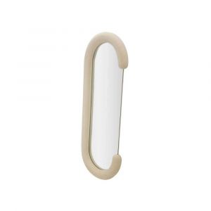 Miroir mural en velours beige 60x7x160 cm