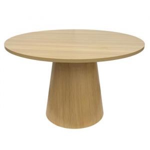 Oviala Table à manger scandinave ronde 120 cm effet bois clair