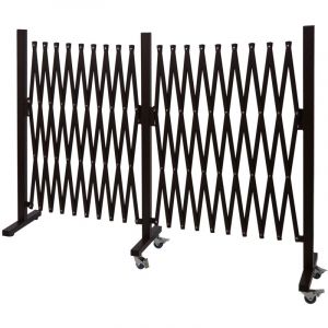 D&eacute;coshop26 Grille de protection grille &agrave; ciseaux de cl&ocirc;ture s&eacute;paration en aluminium extensibles marron hauteur 109 cm largeur 60-530 cm 040006986