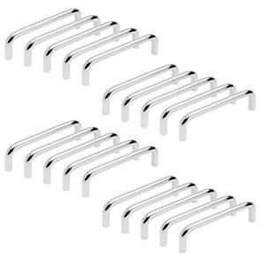 Emuca Lot de 20 poignées pour meuble Coimbra D. 8 mm en acier finition chromé avec entraxe 128 mm