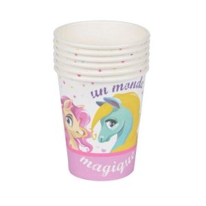 Set de 6 gobelets en papier Poney magique