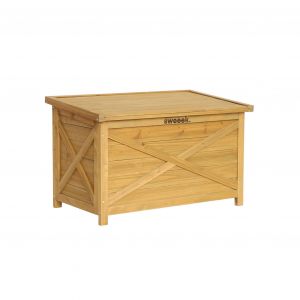Sweeek - Coffre de rangement en bois 80 cm. naturel. L80 x P48 x H50cm. capacité 100L