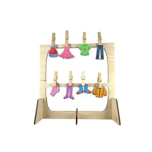 Puzzle cerveau gauche avec clips - Linge suspendu