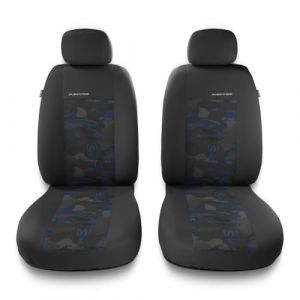 Mossa Housses de siège avant adaptées pour Citroen Berlingo I II III (1996-2019) - housse siege voiture universelles - 2UNE-BL