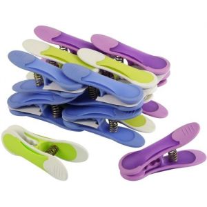 Minky LAGUELLE - Pack 18 Maxi Clips - Fabrication Française - Assorties Mauve, Bleu et Vert