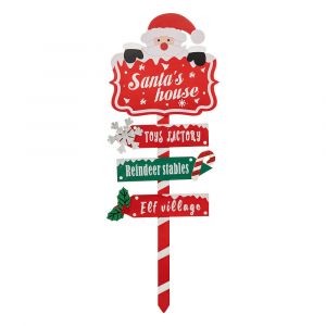 Déco de Noël Pancarte Père noël en Bois H 110 cm