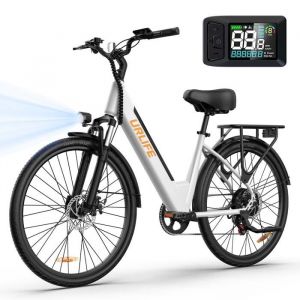 V&eacute;lo &eacute;lectrique URLIFE E26 250W Batterie 36V 13Ah Freins &agrave; disque 26" Blanc