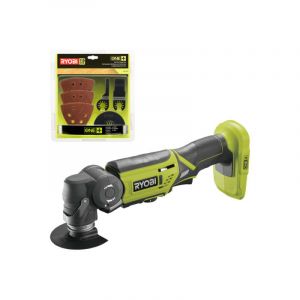 Image de Ryobi Pack - Multitool R18MT-0 - 18V OnePlus sans batterie ni chargeur - Kit sp&eacute;cial bois 15 pi&egrave;ces RAK15MT